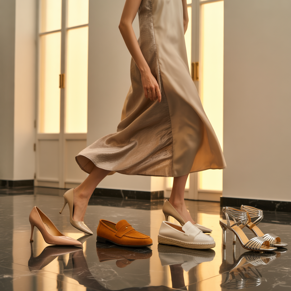 what shoes to wear with a beige dress
