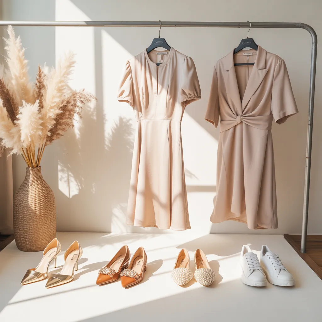 what shoes to wear with a beige dress