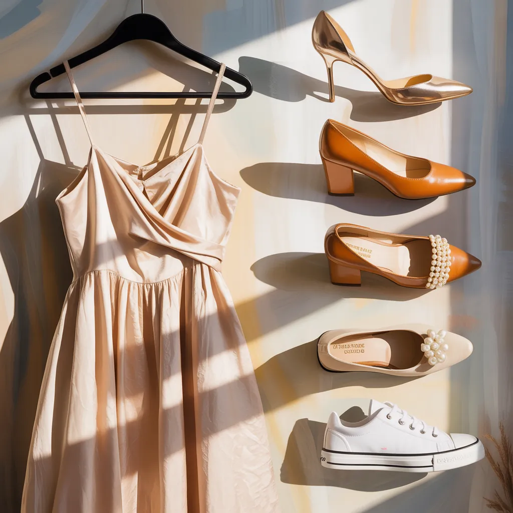 what shoes to wear with a beige dress