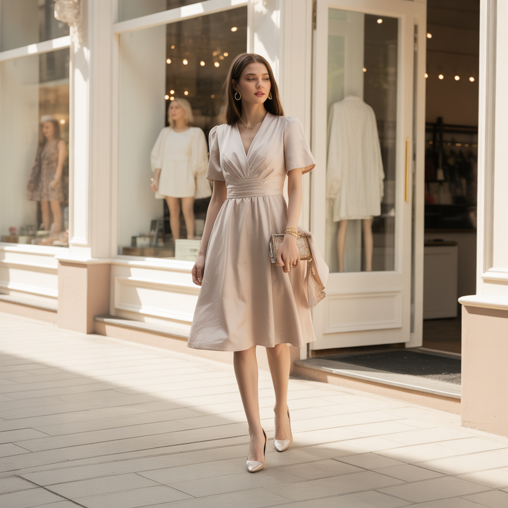 what shoes to wear with a beige dress