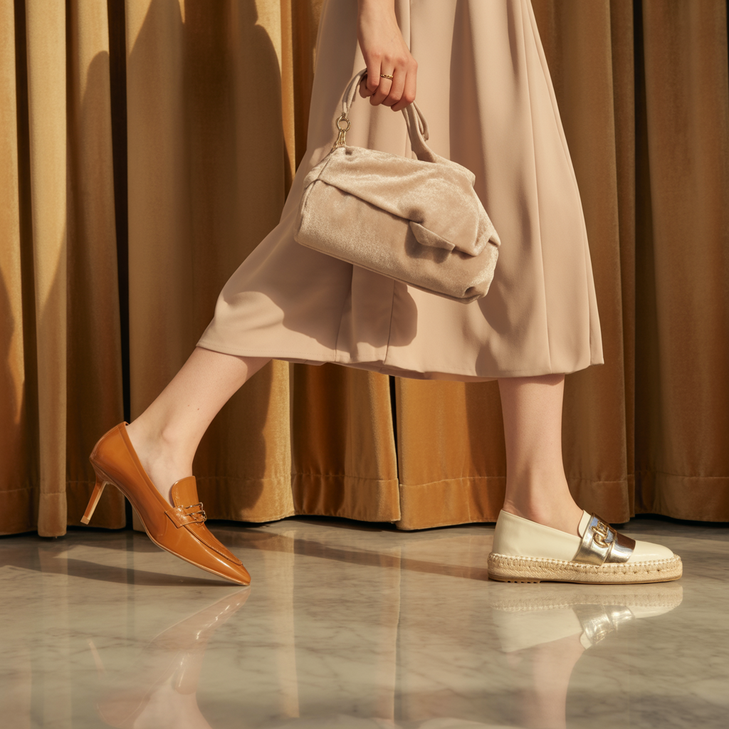 what shoes to wear with a beige dress