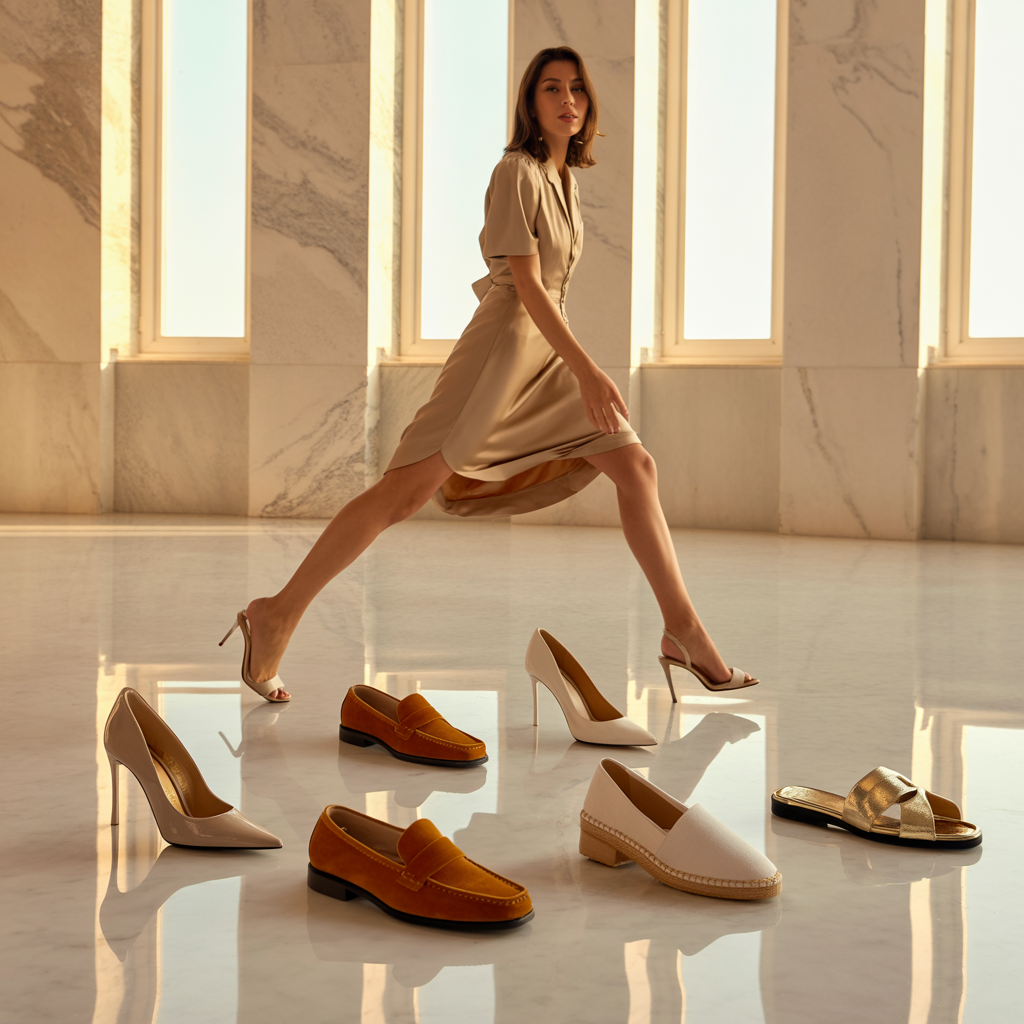 what shoes to wear with a beige dress