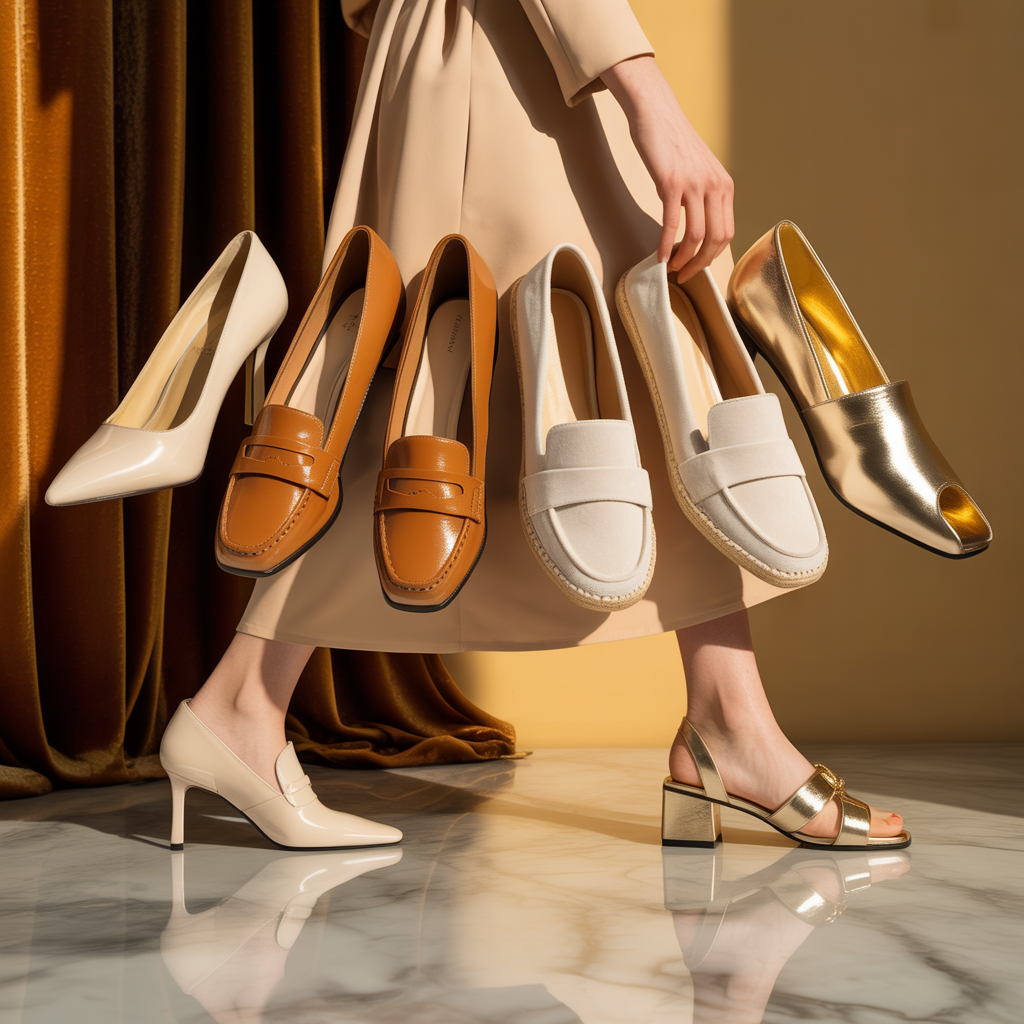 what shoes to wear with a beige dress