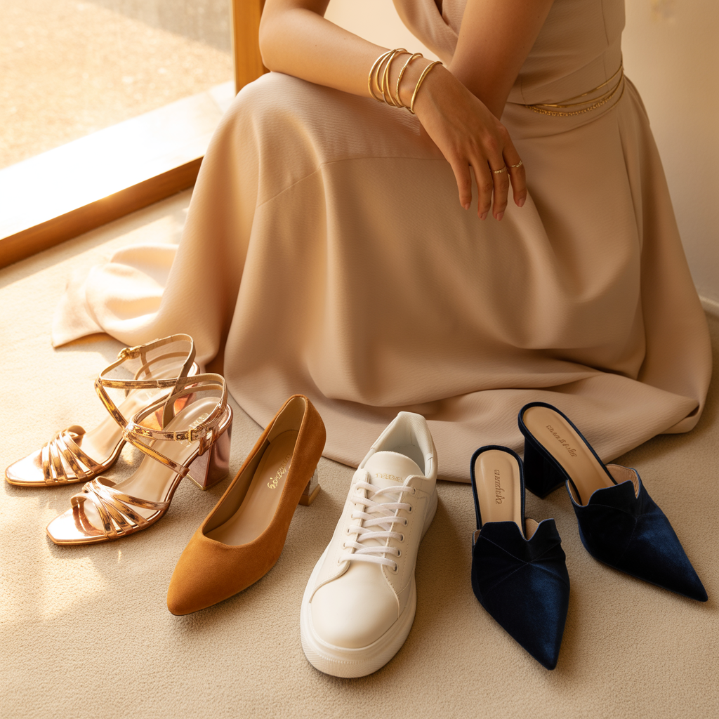 what shoes to wear with a beige dress