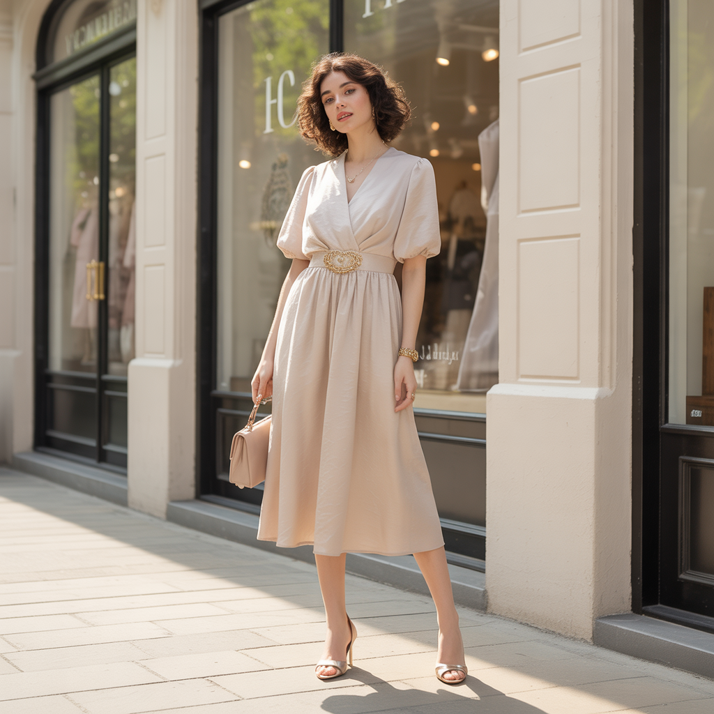 what shoes to wear with a beige dress