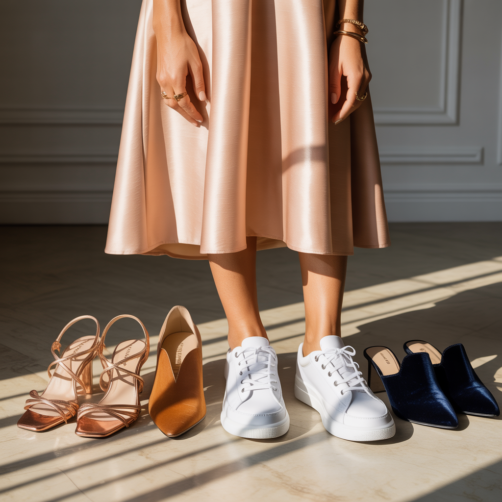 what shoes to wear with a beige dress