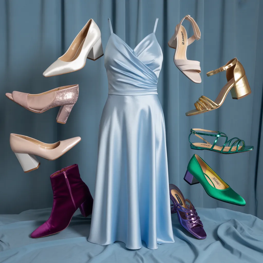 what shoes to wear with blue dress