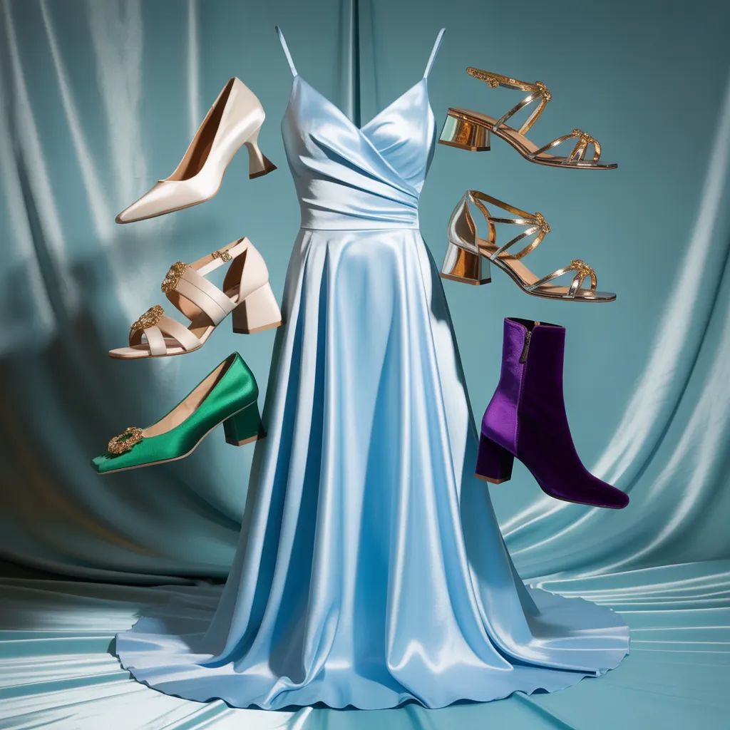 what shoes to wear with blue dress