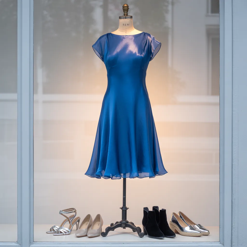 what shoes to wear with blue dress