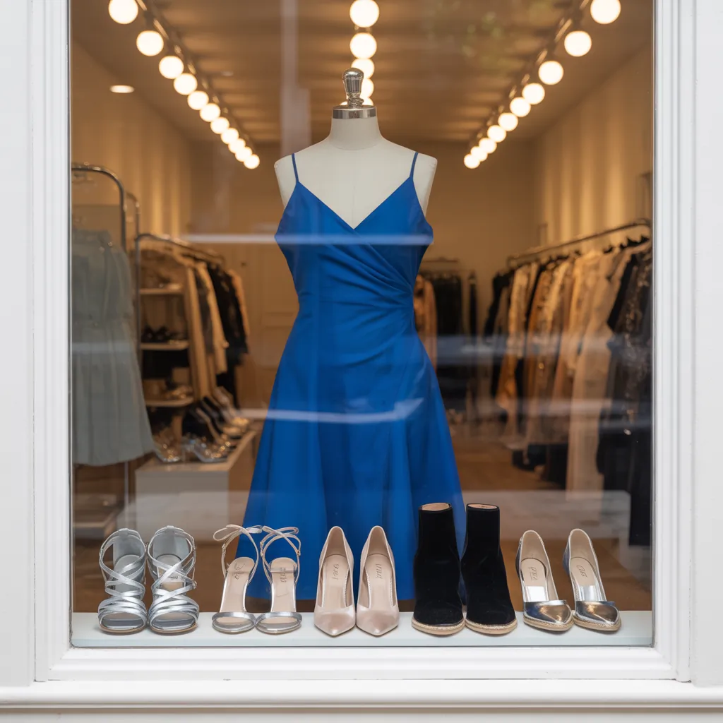 what shoes to wear with blue dress