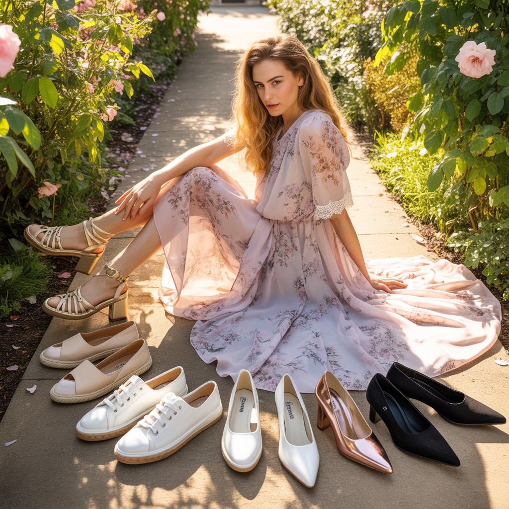 what shoes to wear with floral dresses