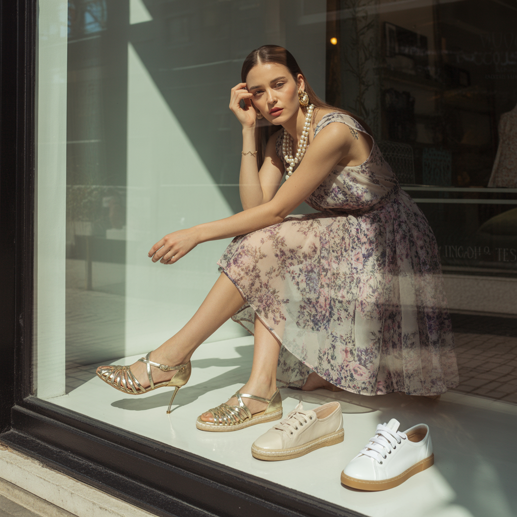 what shoes to wear with floral dresses