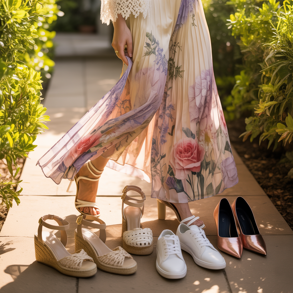 what shoes to wear with floral dresses
