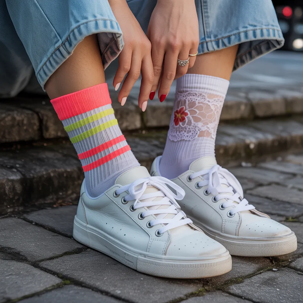 what socks to wear with white sneakers