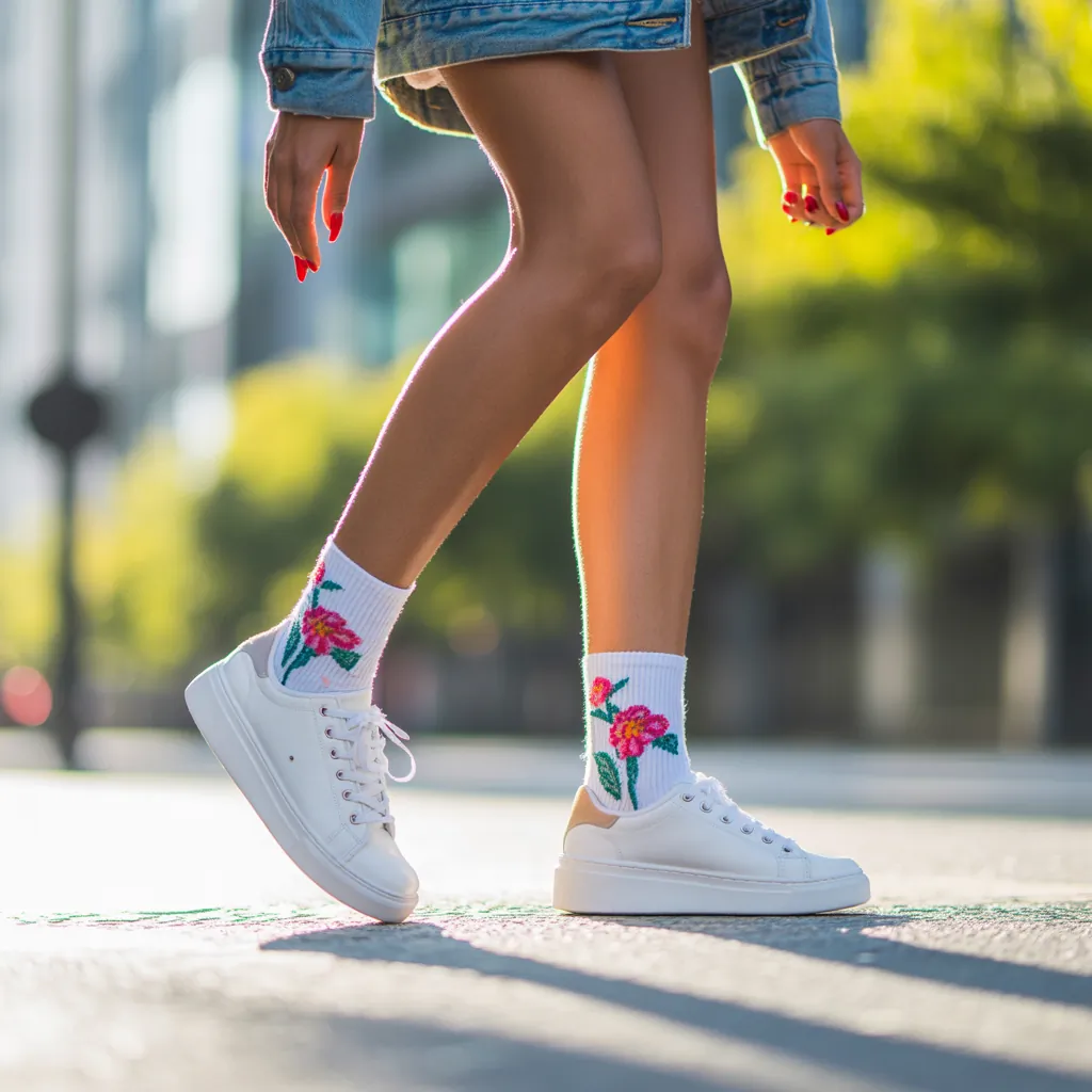 what socks to wear with white sneakers