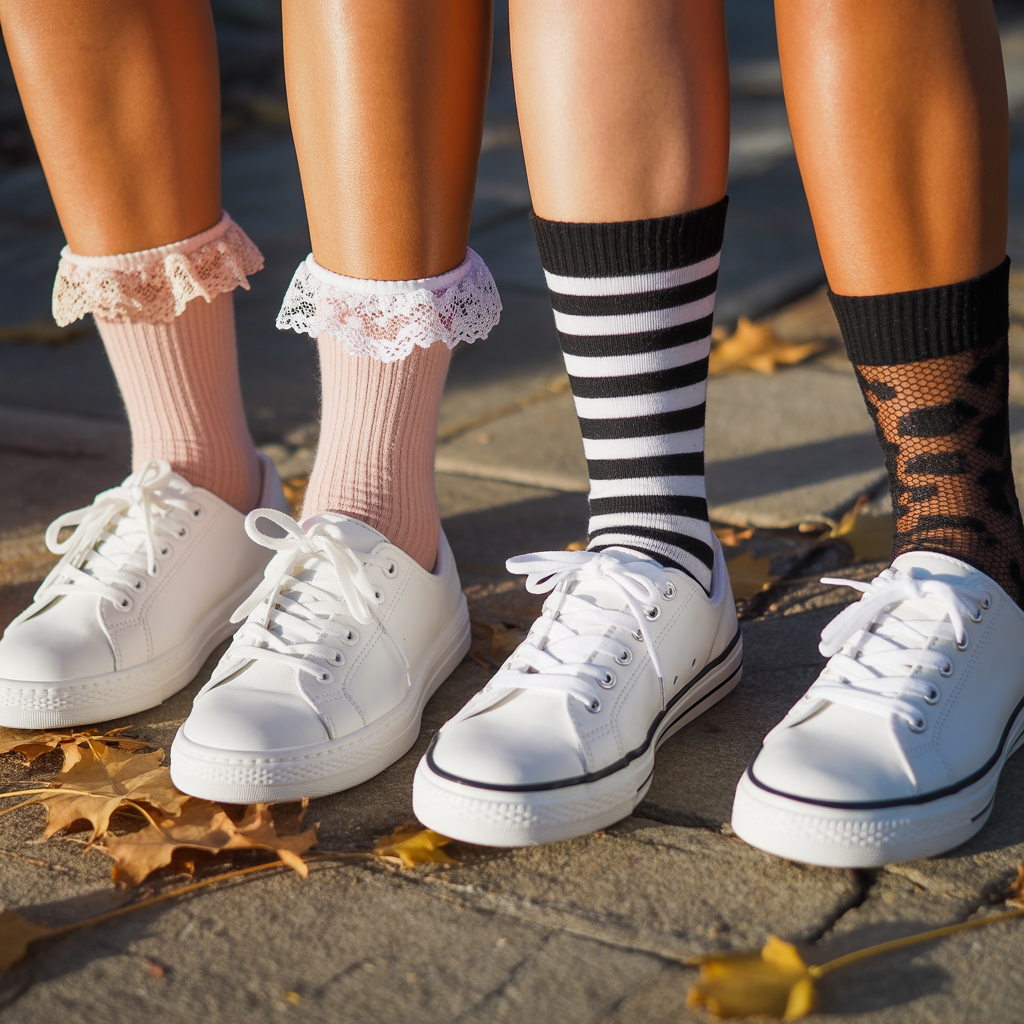 what socks to wear with white sneakers
