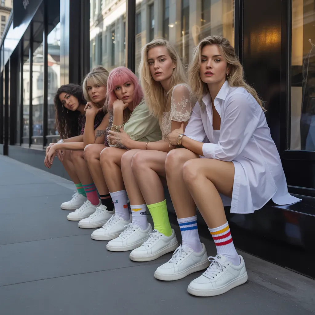 what socks to wear with white sneakers