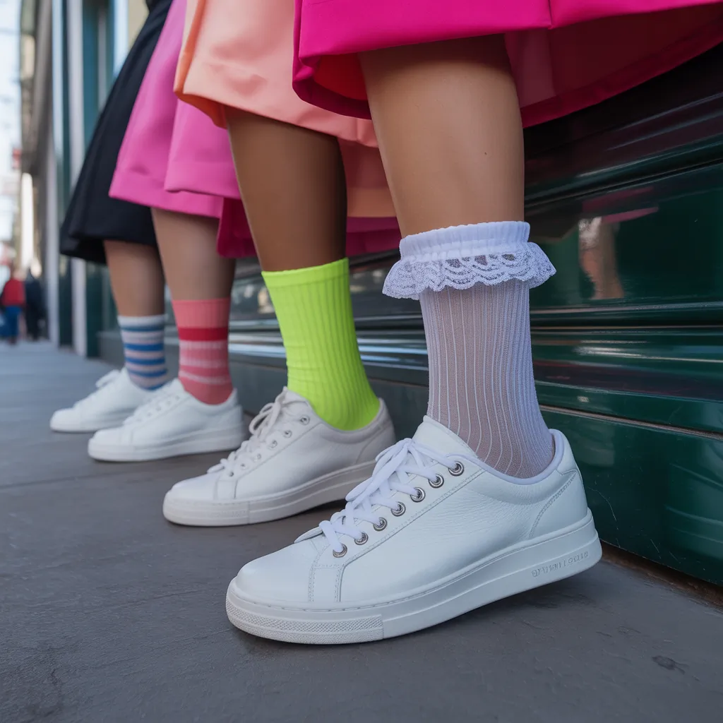 what socks to wear with white sneakers