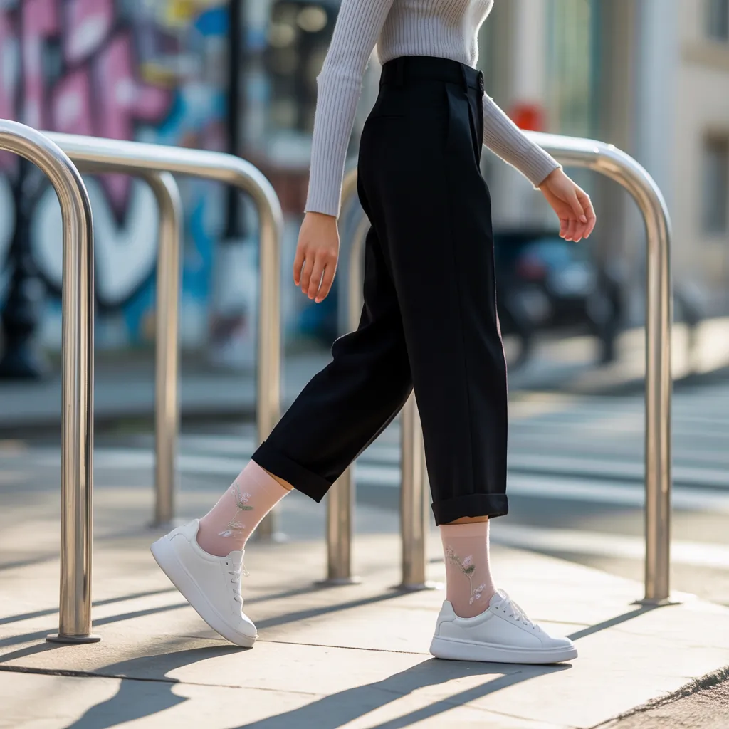 what socks to wear with white sneakers