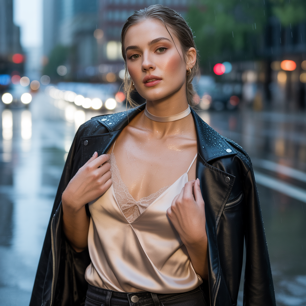 what to wear under a leather jacket