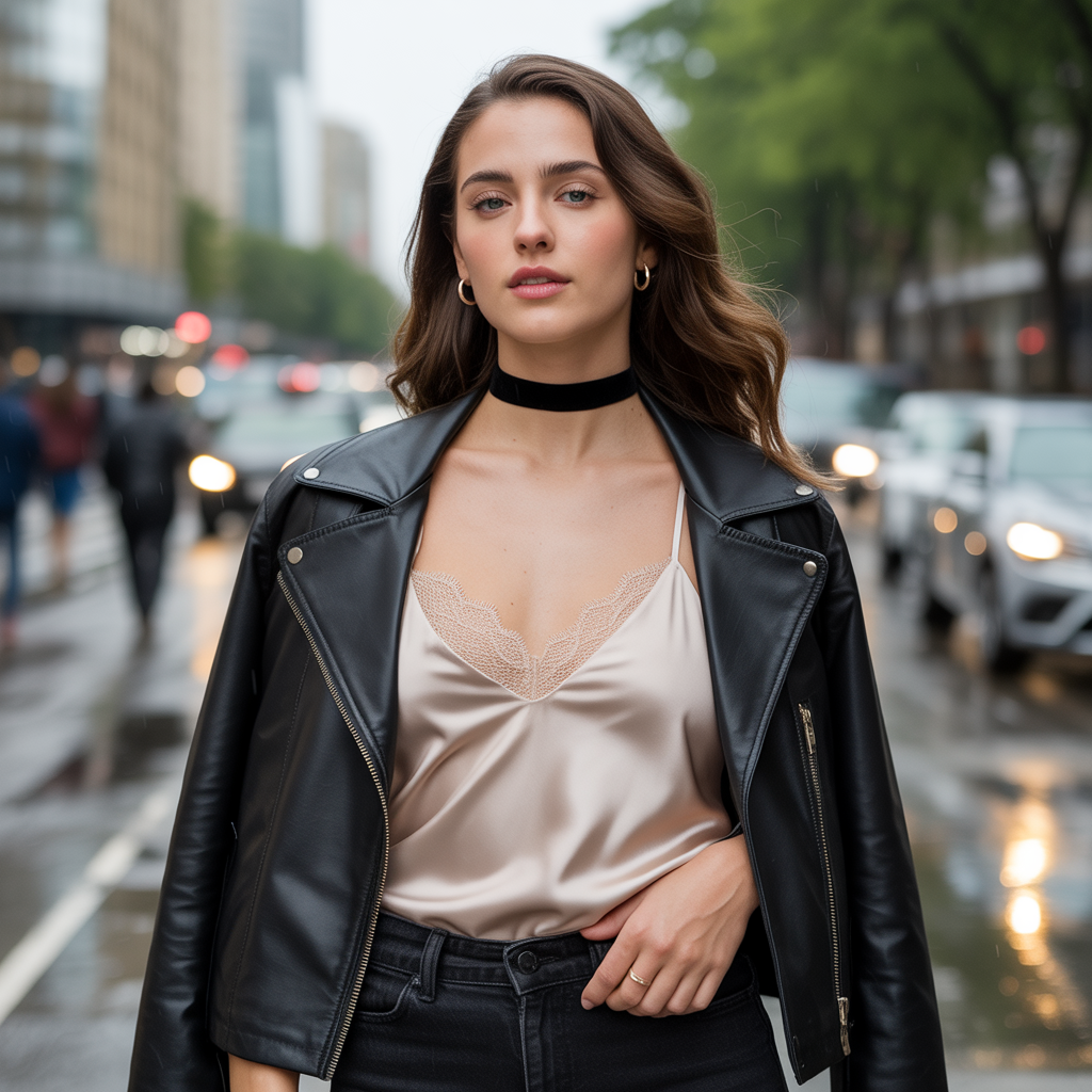 what to wear under a leather jacket