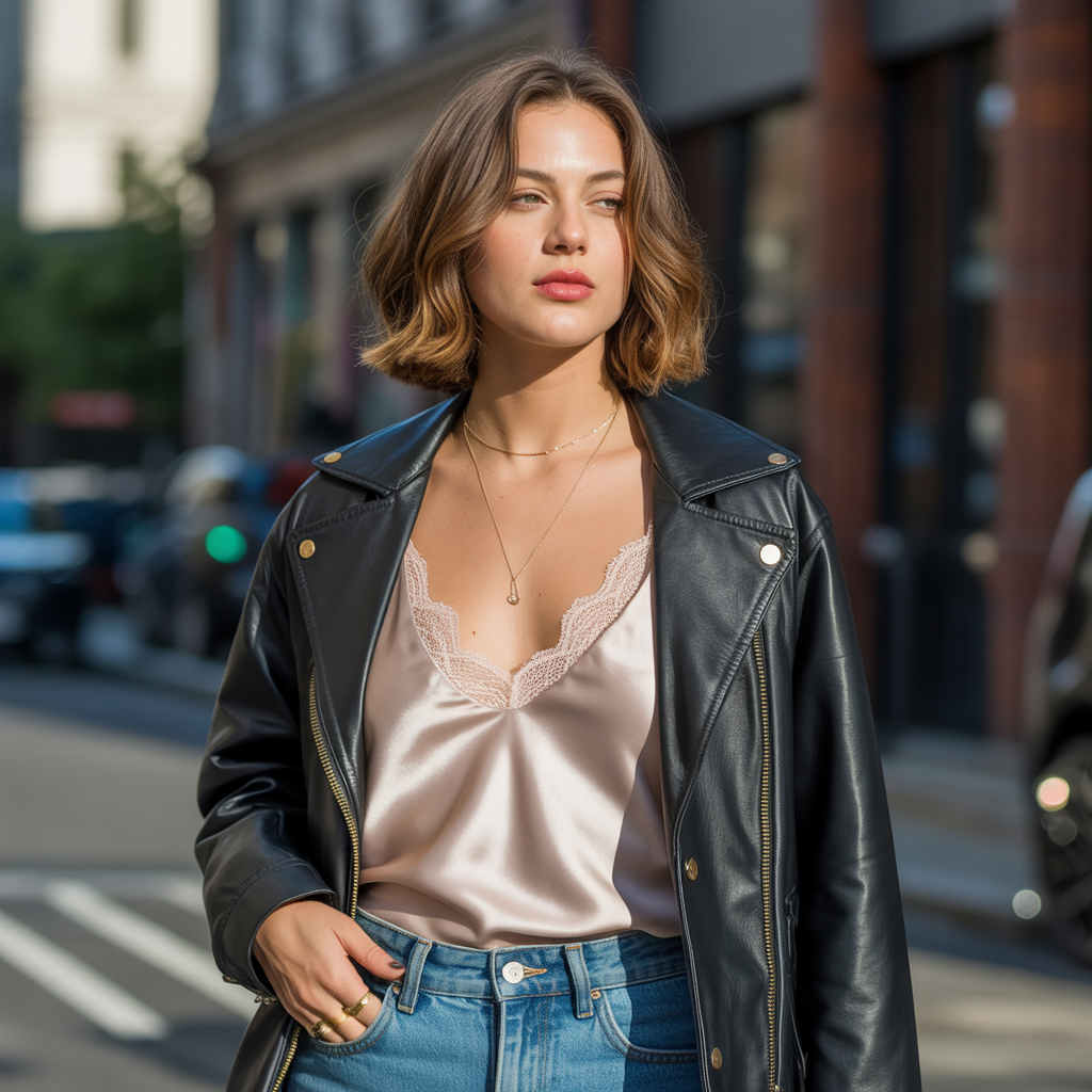 what to wear under a leather jacket