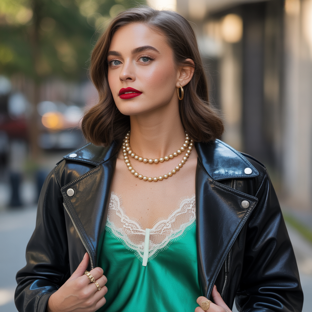 what to wear under a leather jacket