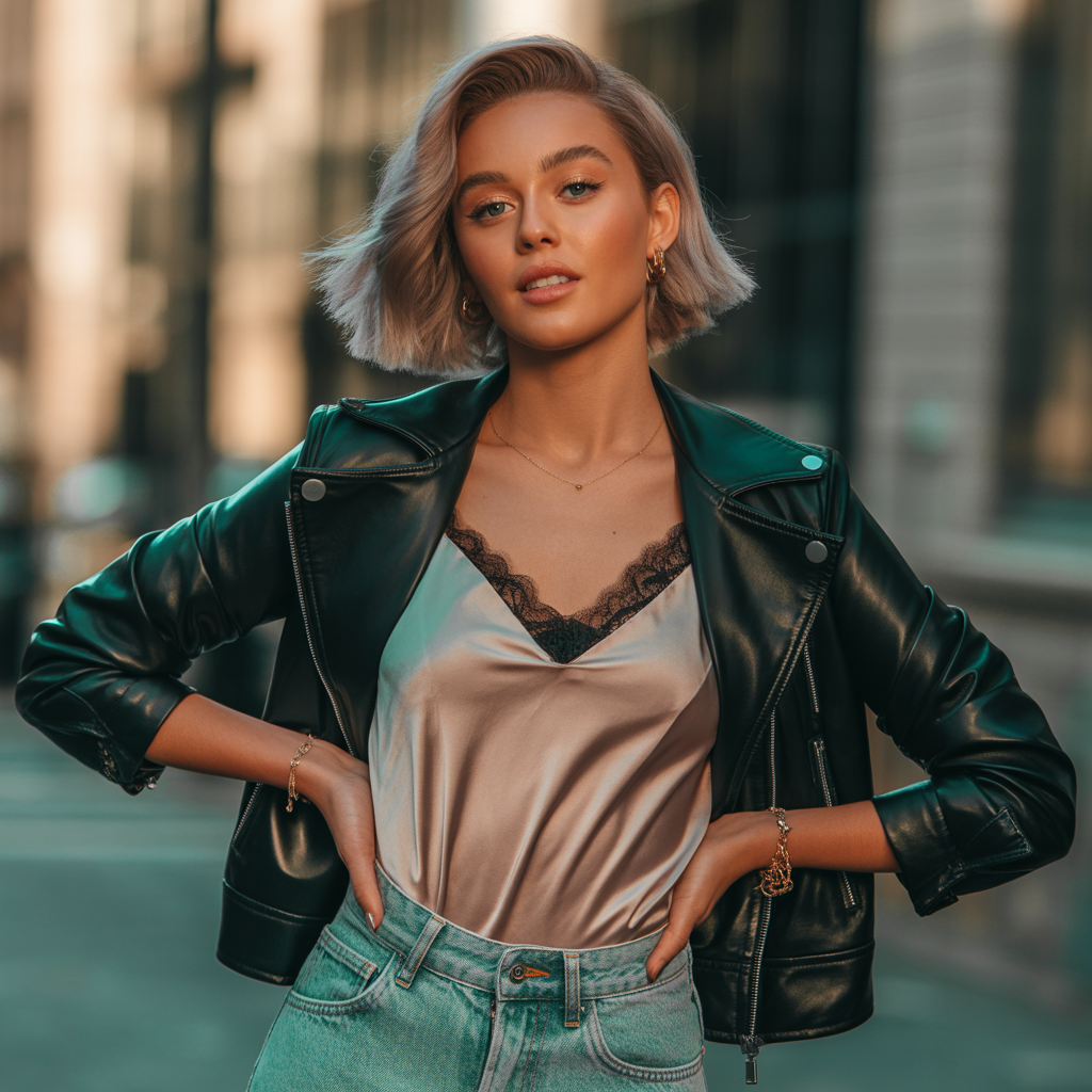 what to wear under a leather jacket