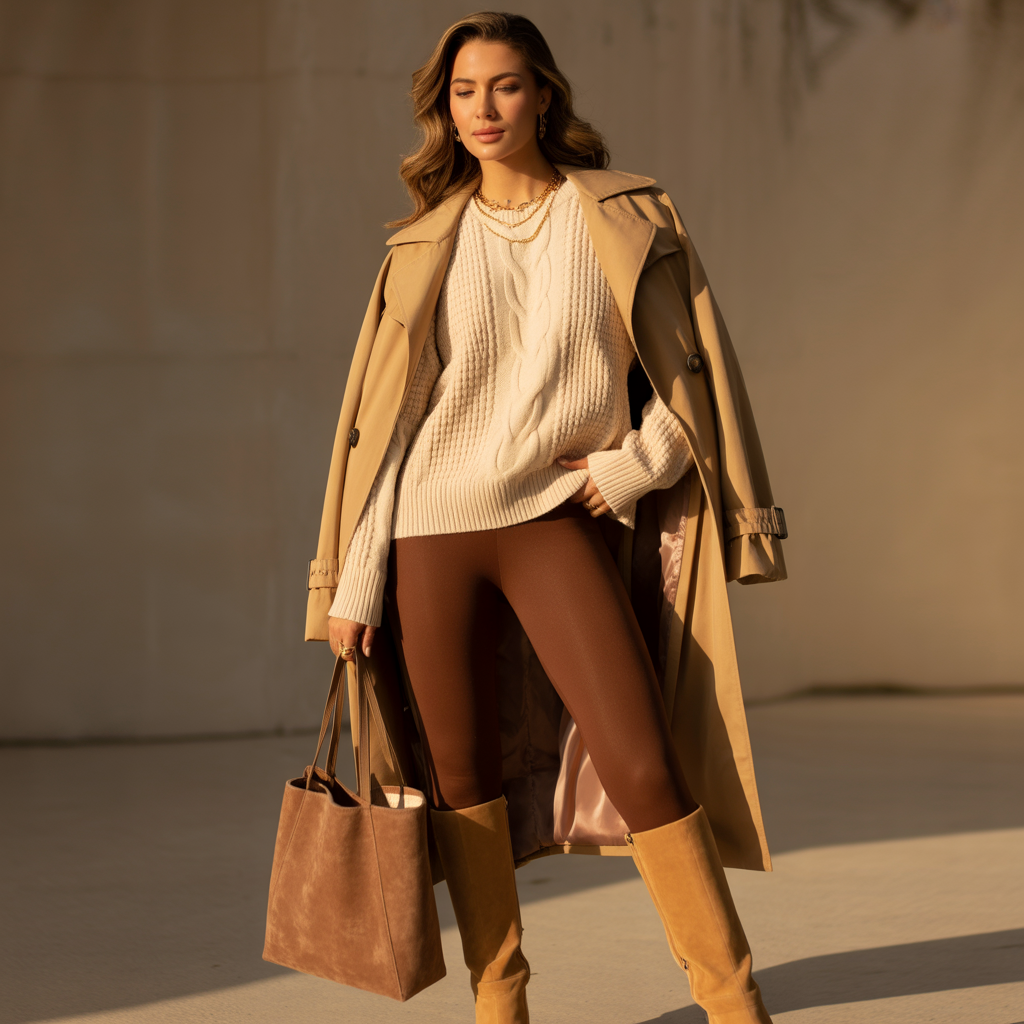 what to wear with brown leggings