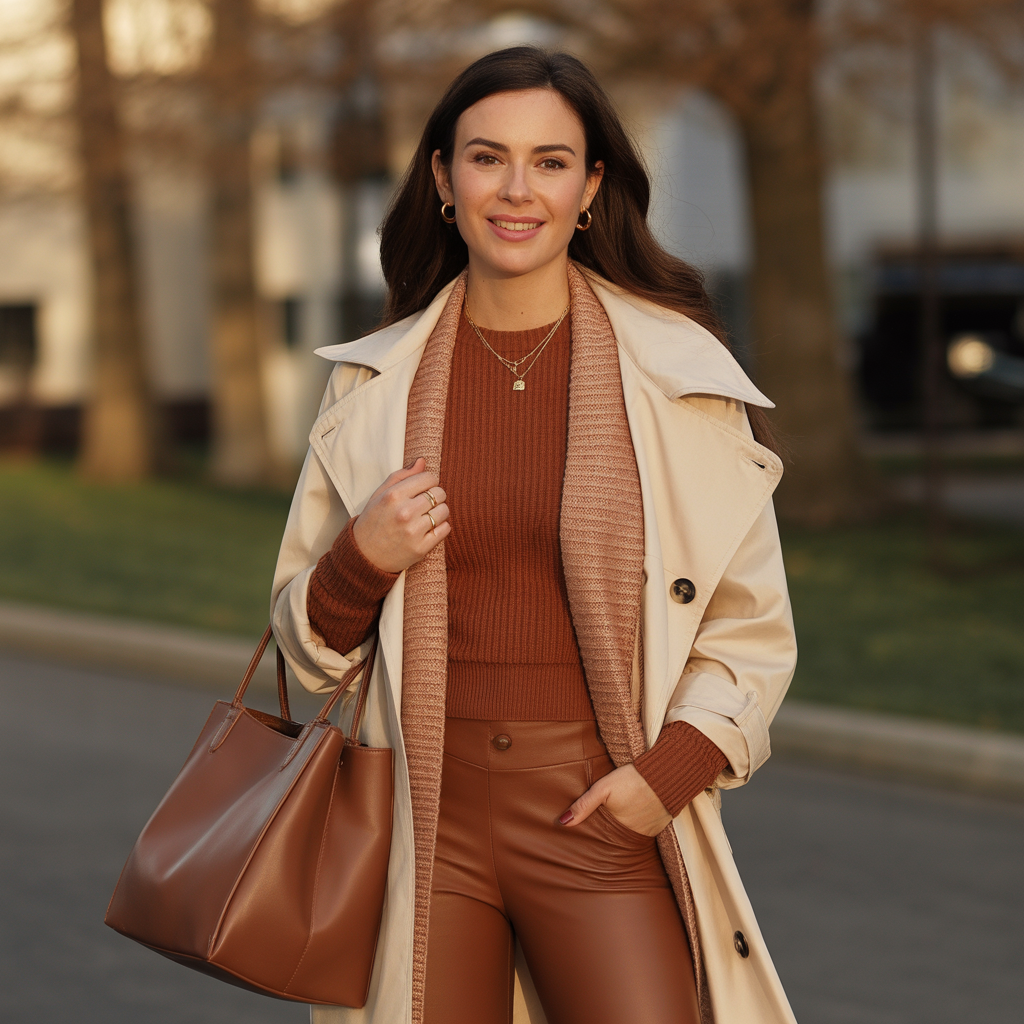 what to wear with brown leggings