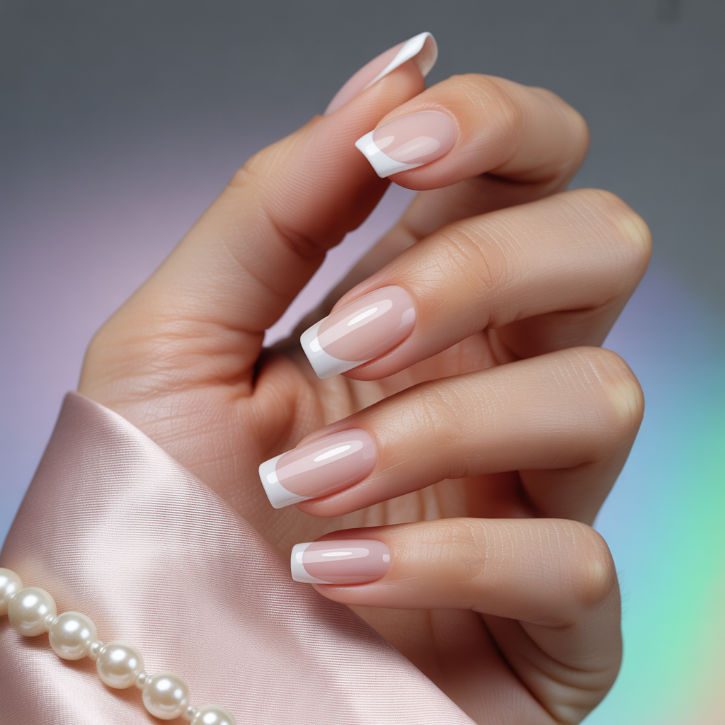 white french tip nails