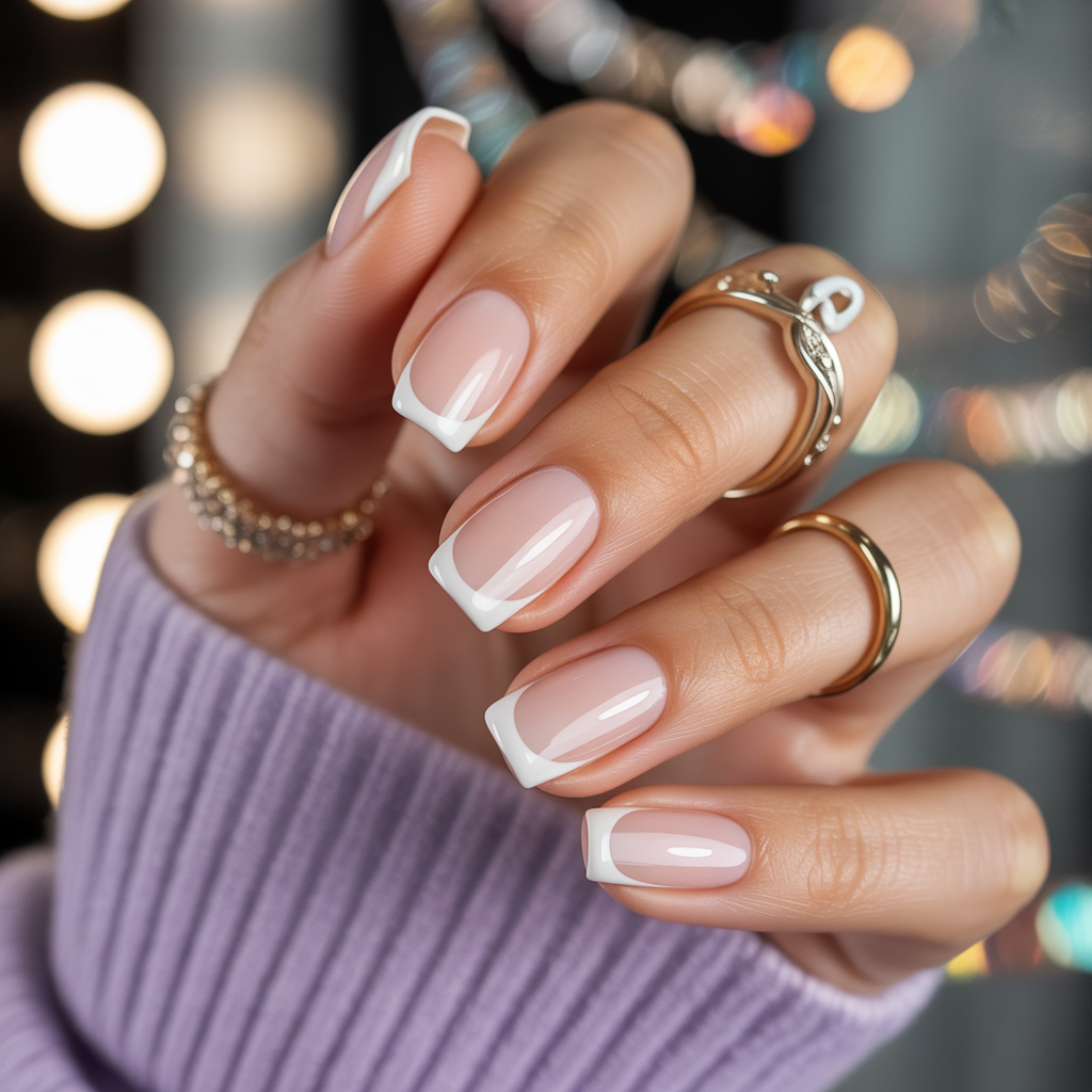 white french tip nails