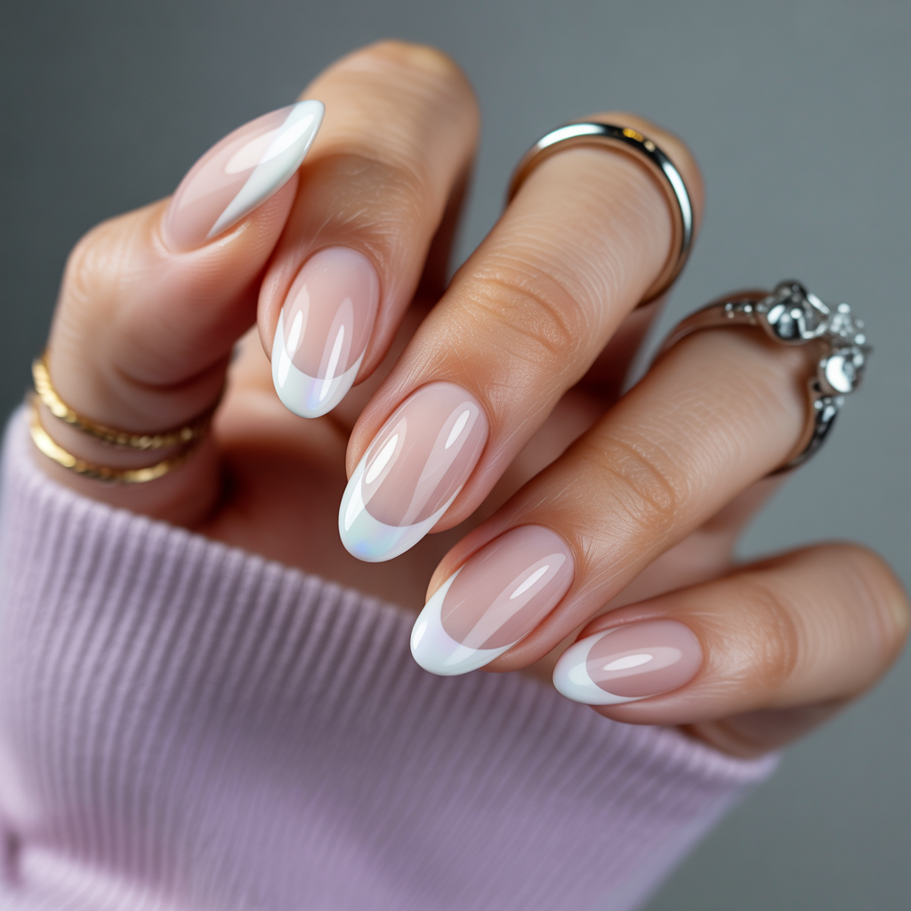 white french tip nails