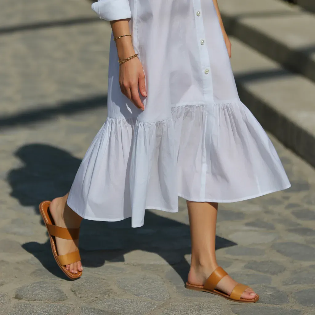 white shirt dresses sandals