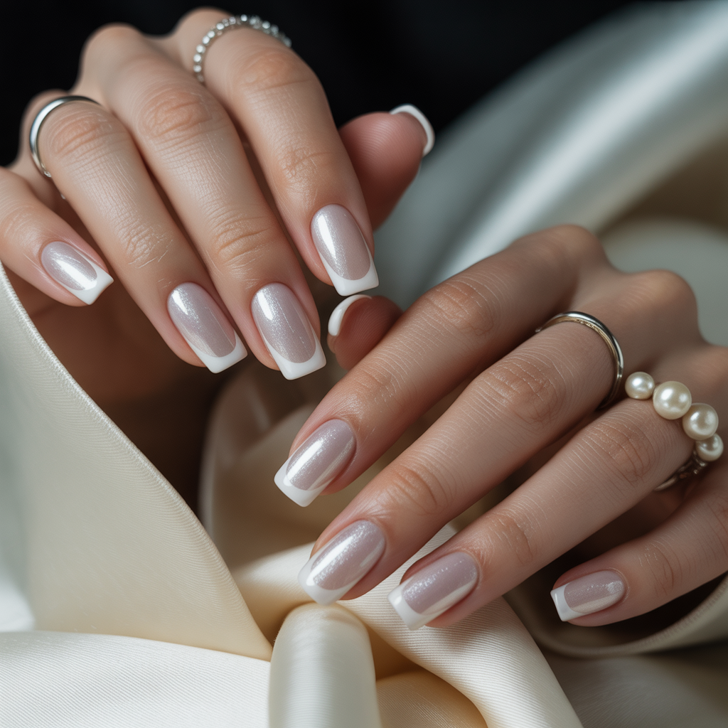 white tip acrylic nails