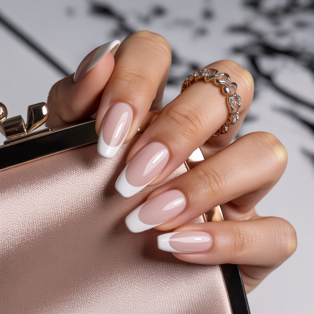 white tip acrylic nails