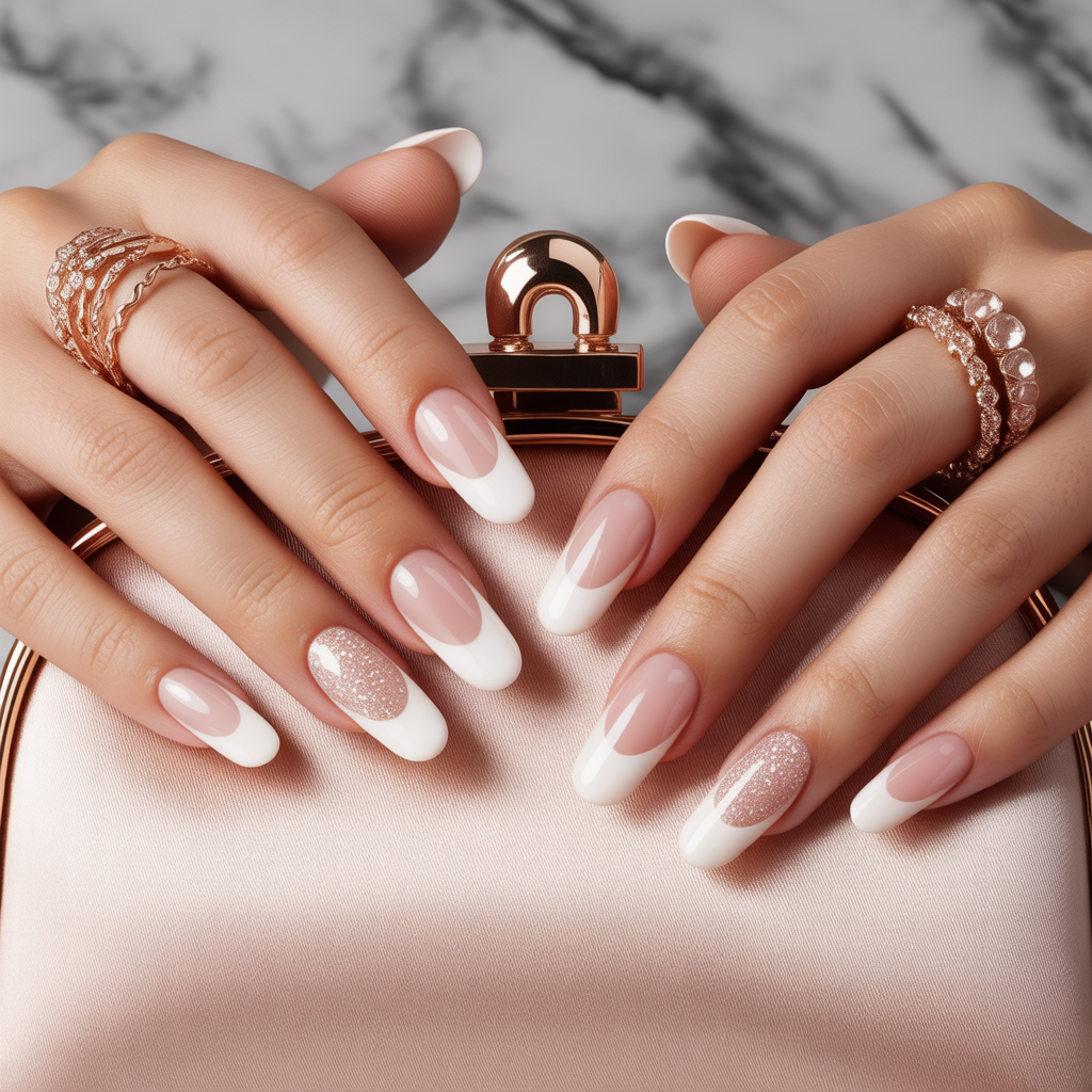 white tip acrylic nails