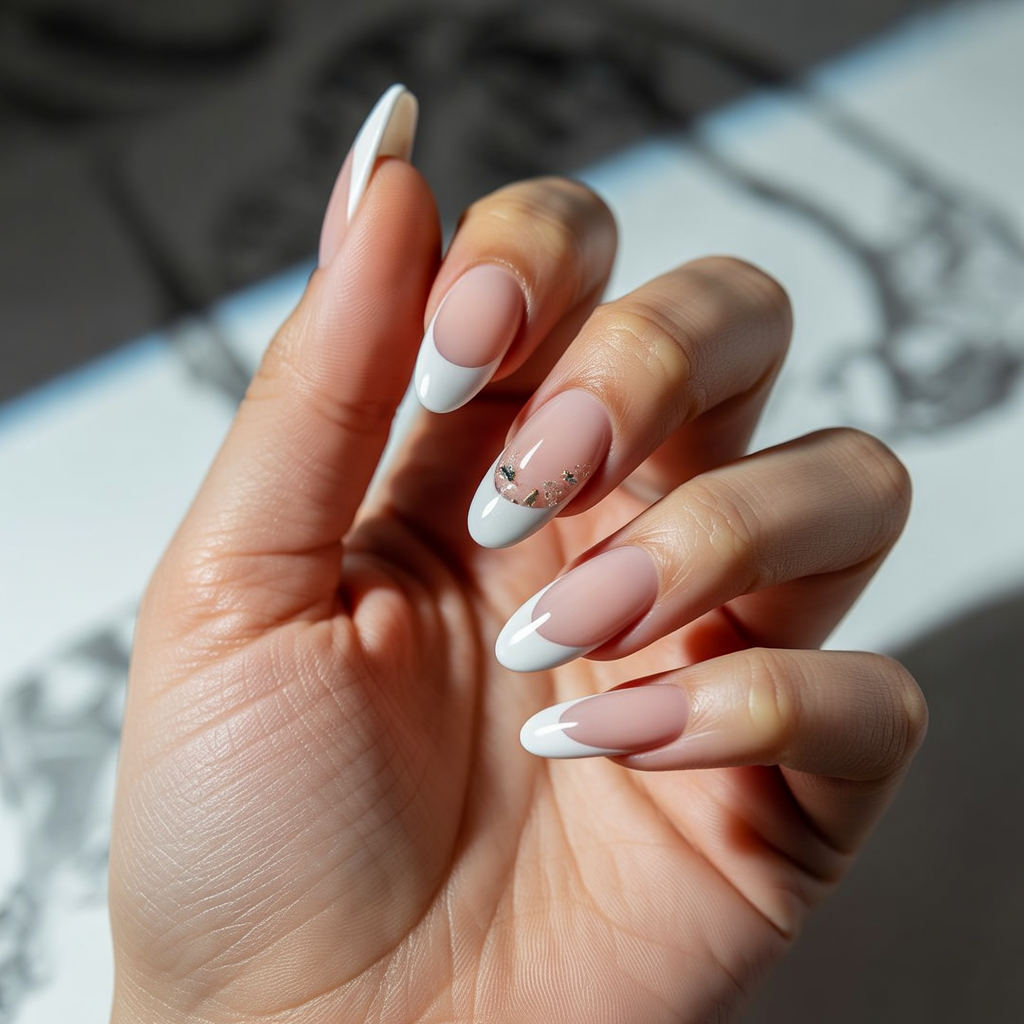 white tip acrylic nails
