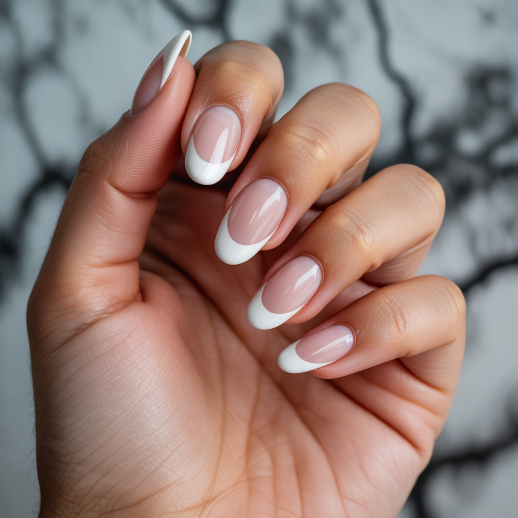 white tip acrylic nails