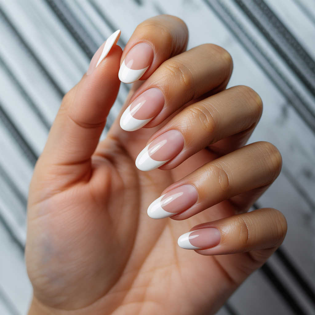 white tip acrylic nails