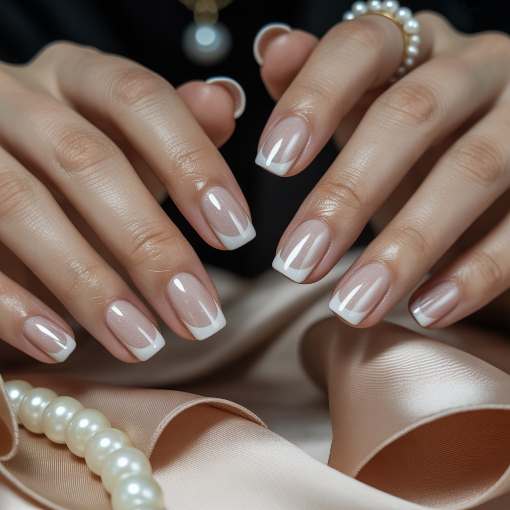 white tip acrylic nails