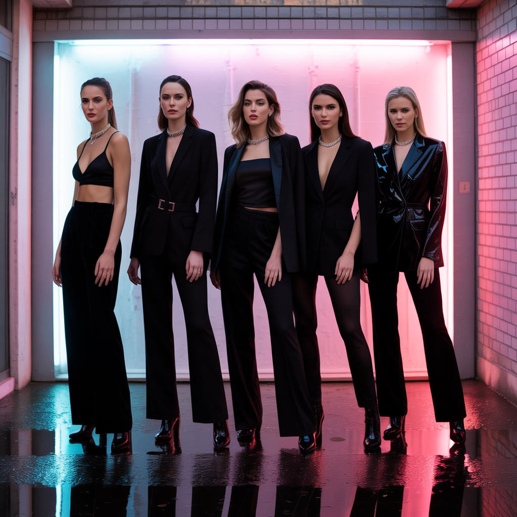 women all black outfit