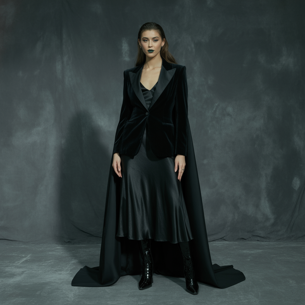 women all black outfit