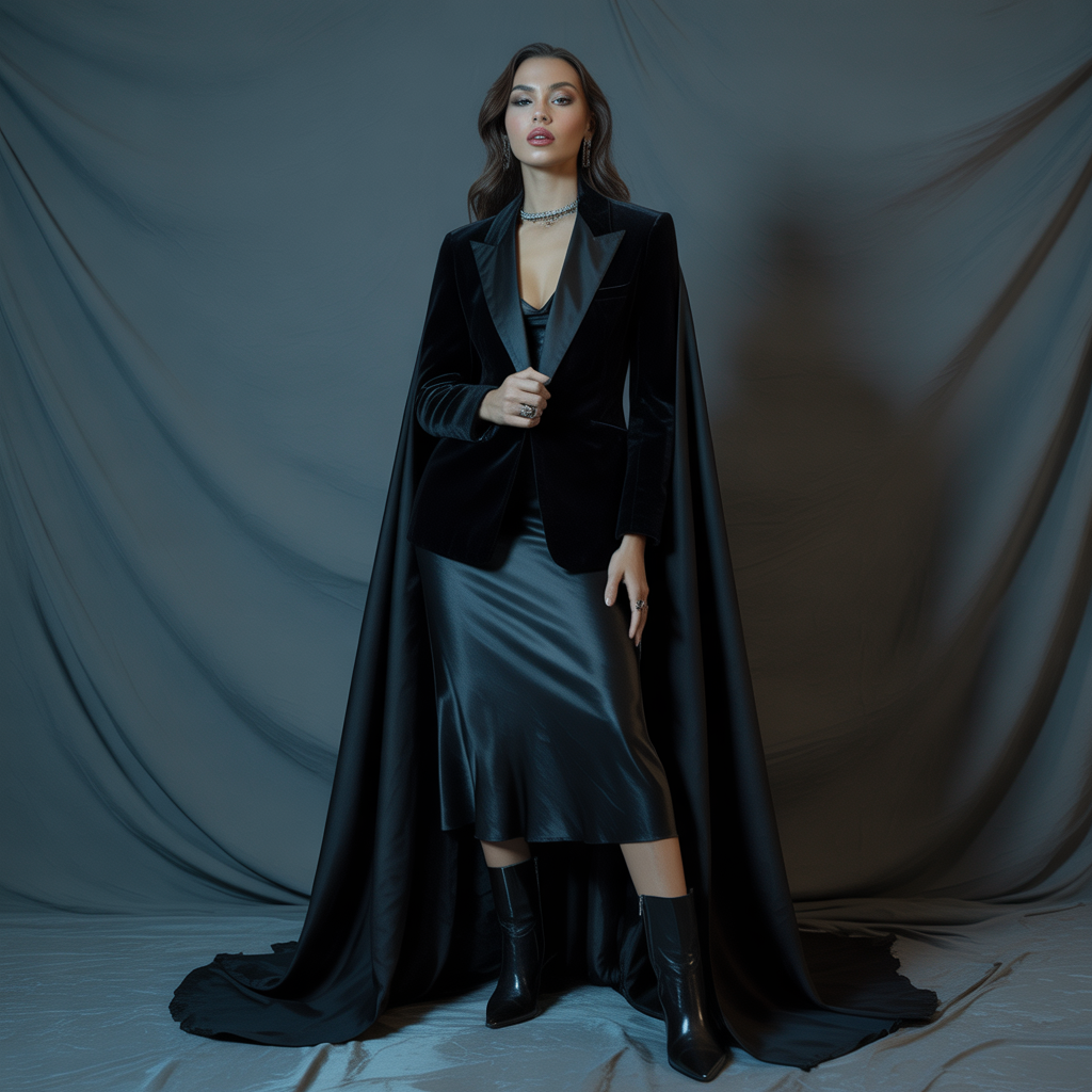 women all black outfit