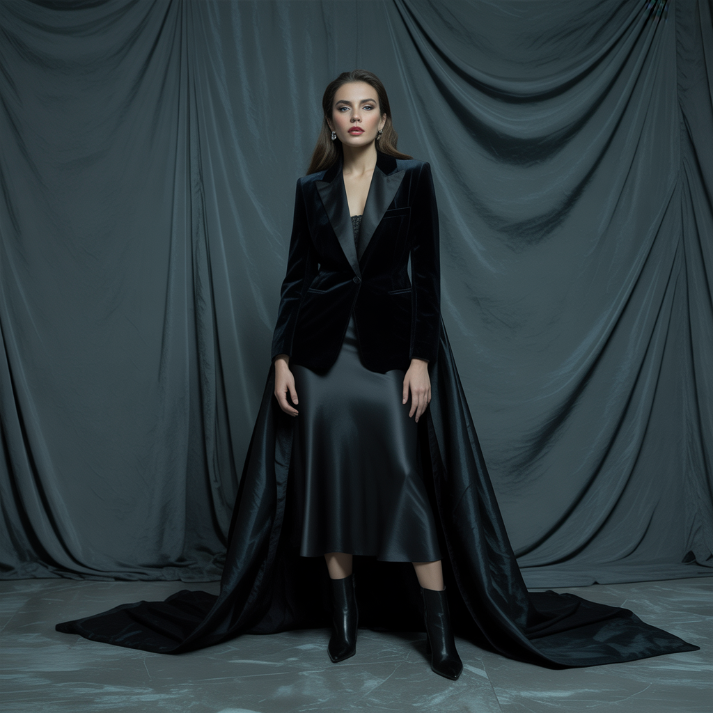 women all black outfit