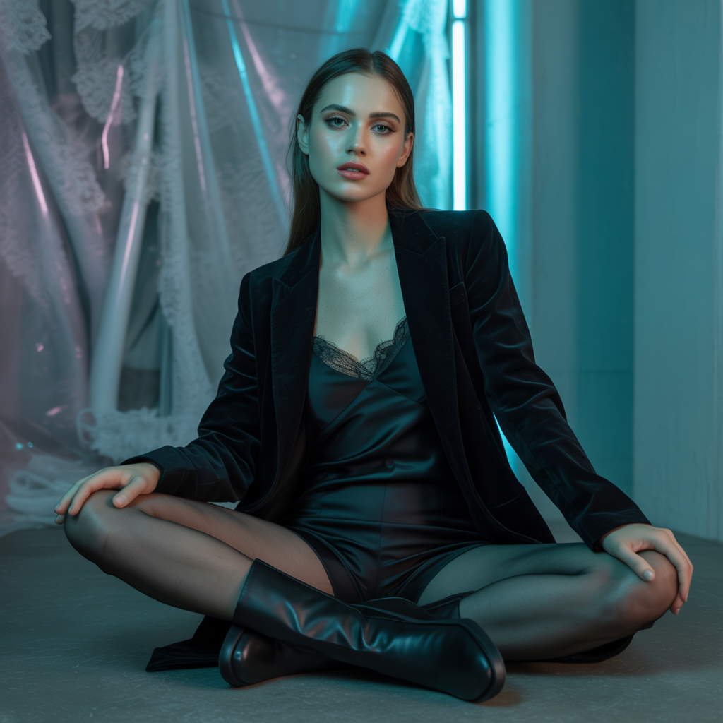 women all black outfit