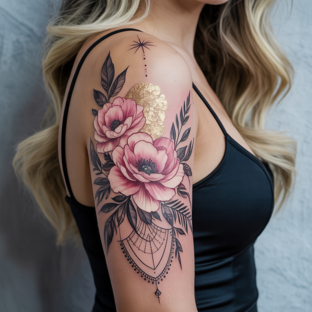 women arm sleeve tattoo