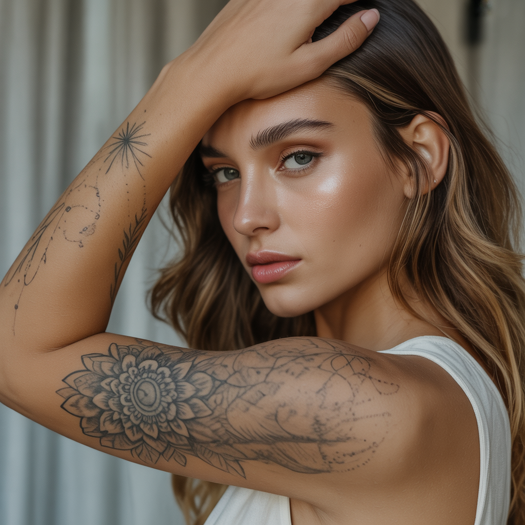 women arm tattoo