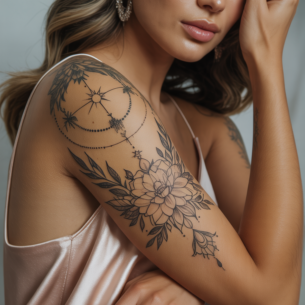 women arm tattoo