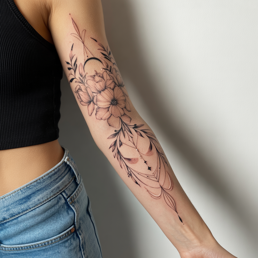women arm tattoo